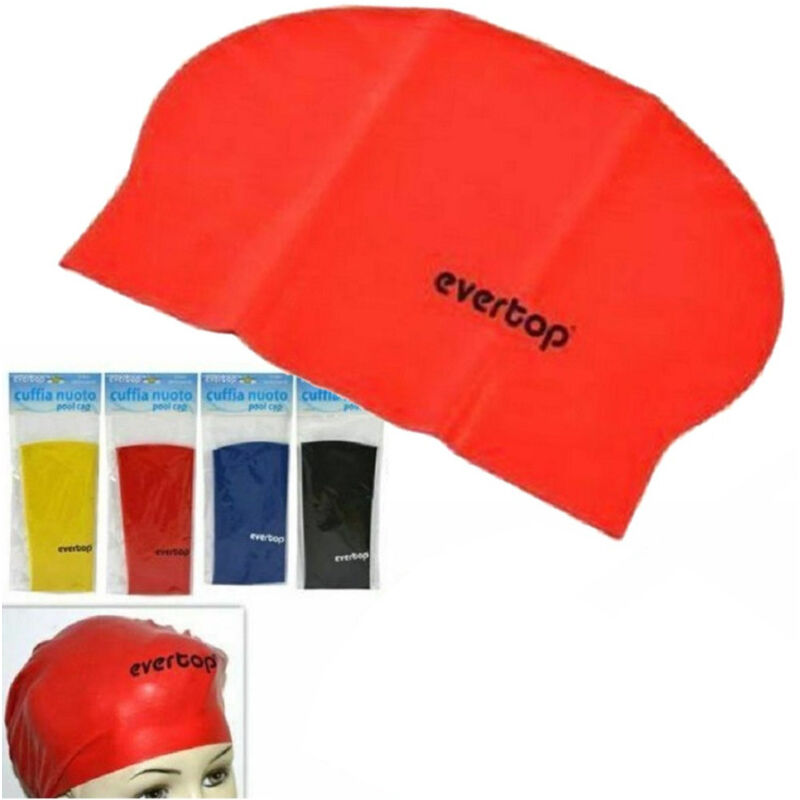 foto del prodotto trade shop traesio cuffia piscina mare nuoto colorate in lattice latex unisex 11x26.5cm 4 colori 