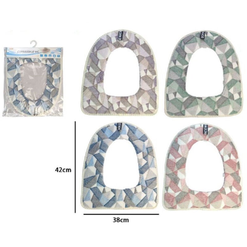 foto del prodotto trade shop traesio - cuscino copri water seduta copertura morbida wc fantasia astratta colorata 87203 - 3,5