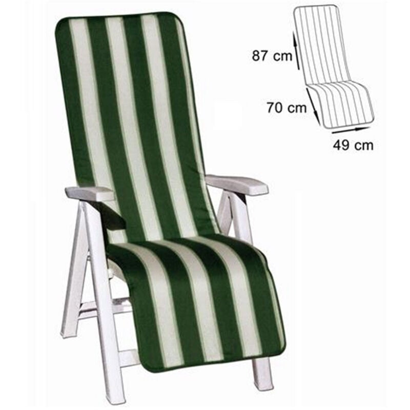 foto del prodotto trade shop traesio cuscino coprisedia sedia sdraio giardino seduta schienale righe verde 157x49cm 