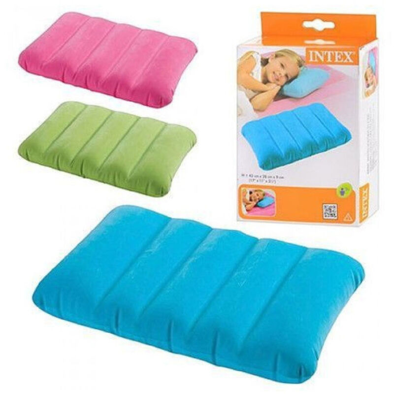 foto del prodotto trade shop traesio cuscino kids gonfiabile floccato accessori campeggio 43x28x9cm vari colori 68676 
