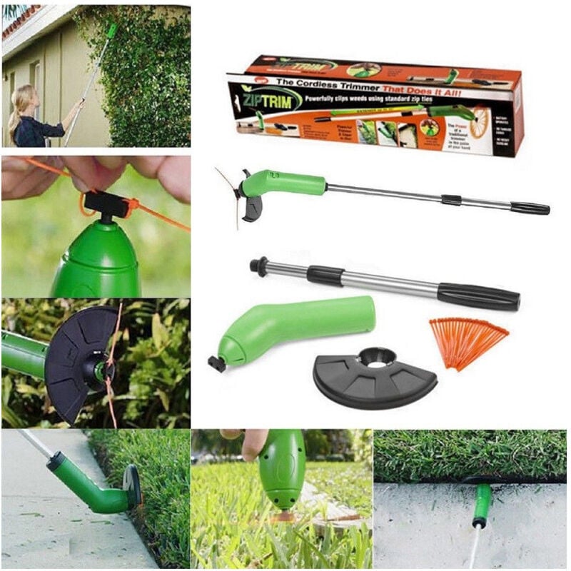 foto del prodotto trade shop traesio decespugliatore portatile a pile tagliabordi rasaerba con asta di prolunga 