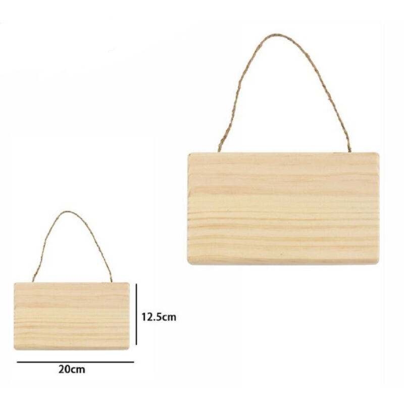 foto del prodotto trade shop traesio decorazione in legno rettangolare appendere con corda insegna 20x12.5 cm 74203a 