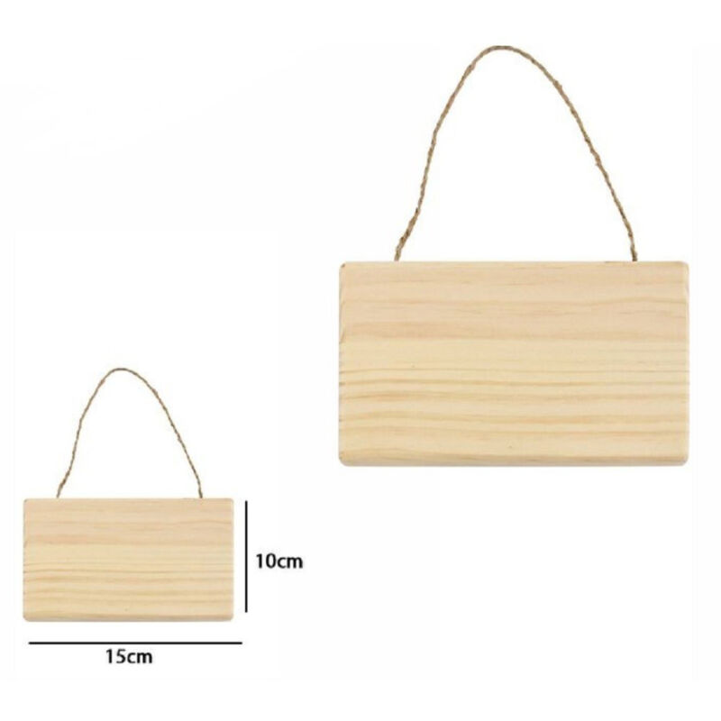 foto del prodotto trade shop traesio decorazione in legno rettangolare da appendere con corda insegna 15x10 cm 74202a 