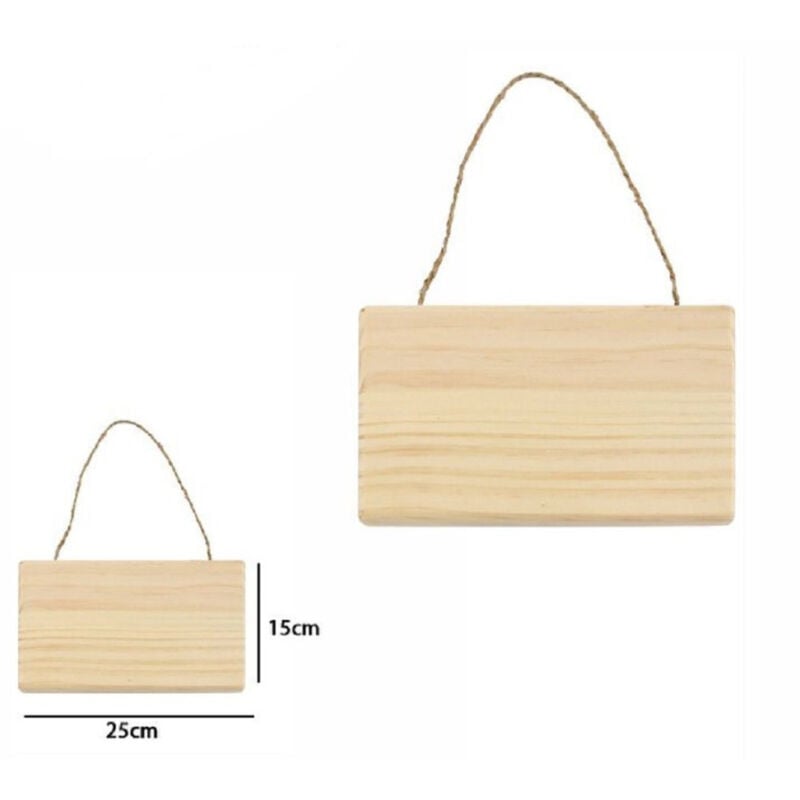 foto del prodotto trade shop traesio decorazione in legno rettangolare da appendere con corda insegna 25x15 cm 74204a 