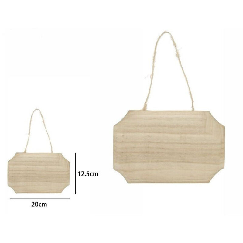 foto del prodotto trade shop traesio decorazione legno naturale decoupage appendere con corda insegna 20x12.5cm 68101 