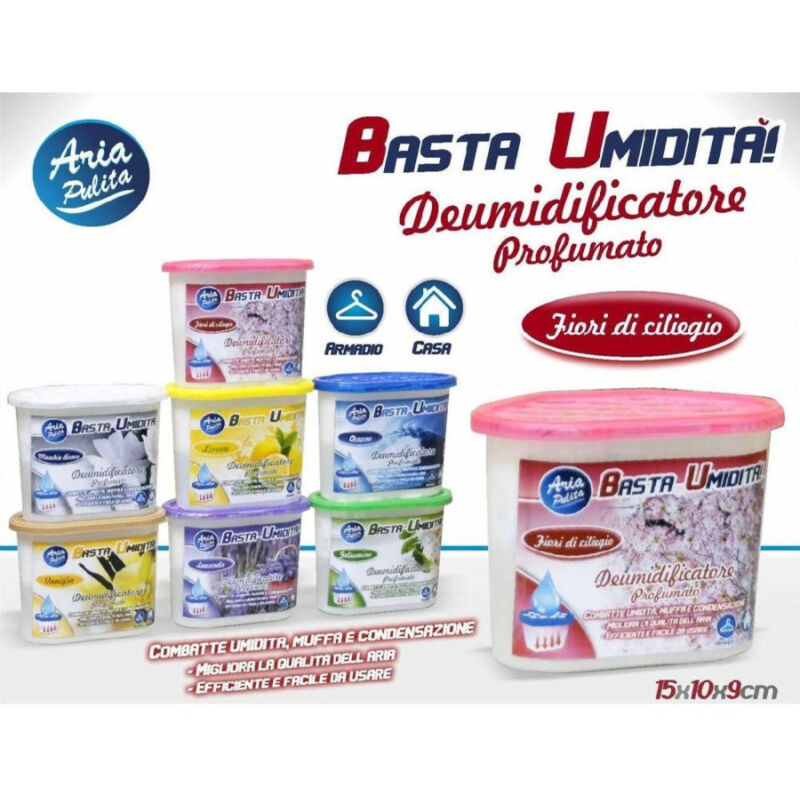 foto del prodotto trade shop traesio deumidificatore 220 gr. granuli deumidificatore aria fragranza fiori di ciliegio 