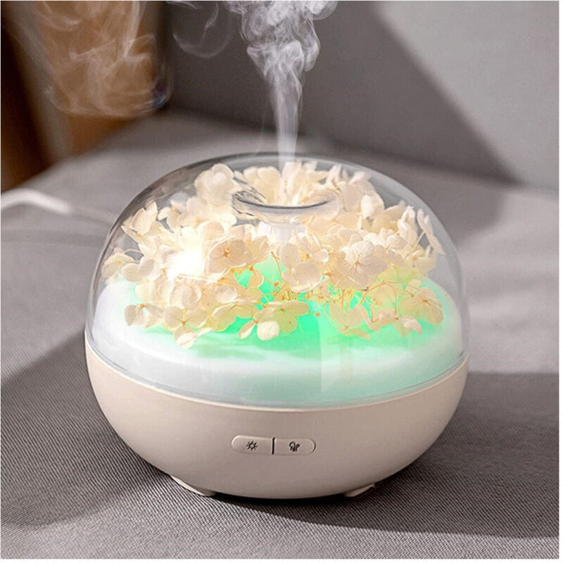 foto del prodotto trade shop traesio diffusore oli essenziali fiori eterni ultrasuoni umidificatore usb 7 luci led beige 