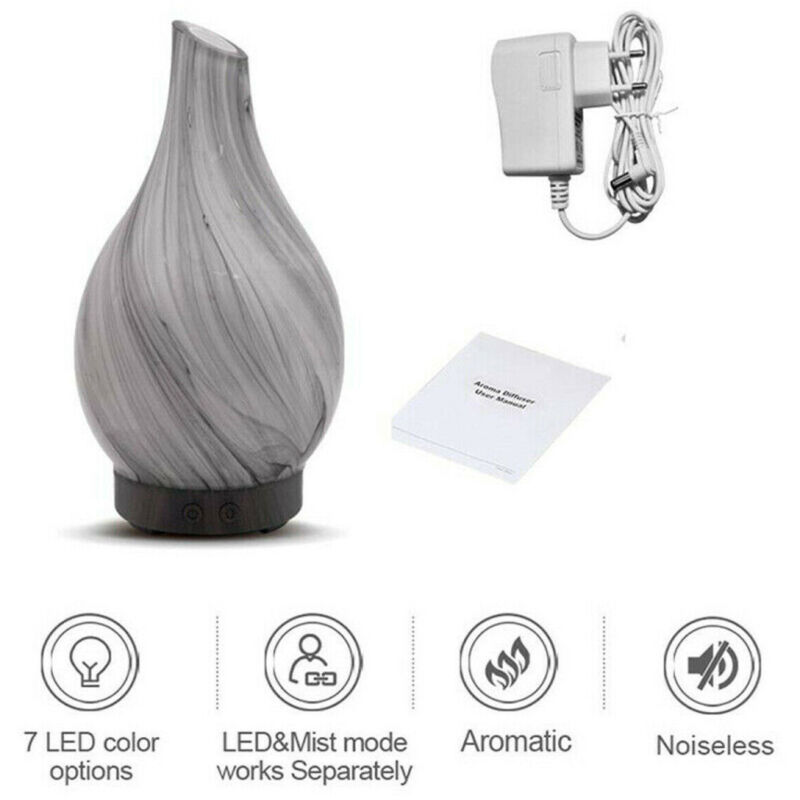foto del prodotto trade shop traesio diffusore oli vetro cromoterapia aromaterapia umidificatore bianco e nero 02 led 