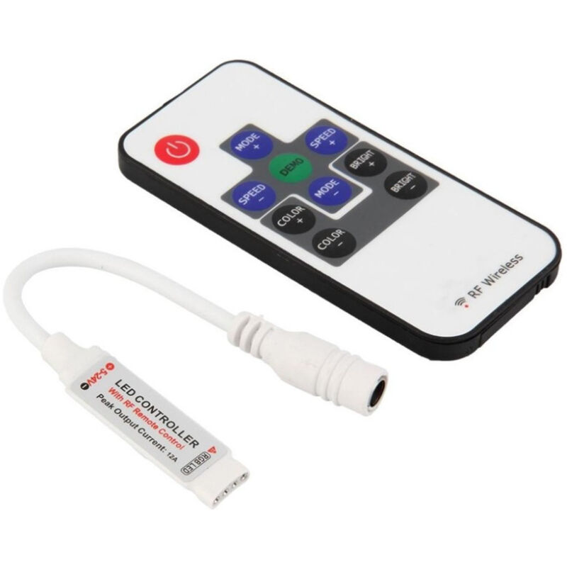 foto del prodotto trade shop traesio dimmer per striscia led rgb telecomando rf wireless controller strip light 12v 