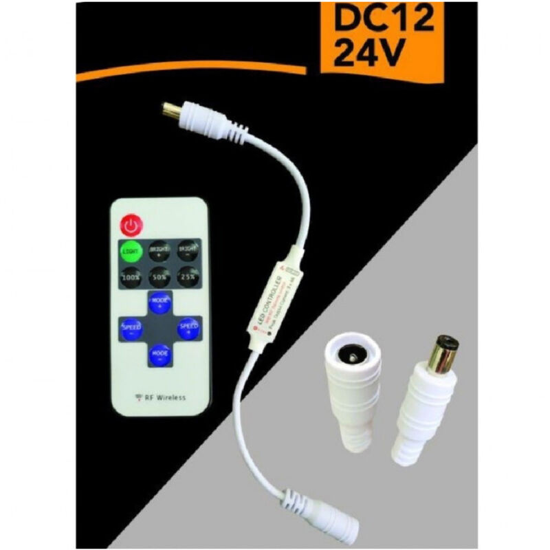 foto del prodotto trade shop traesio dimmer telecomando 12 24v rf wireless controller striscia led monocolore rf 01 