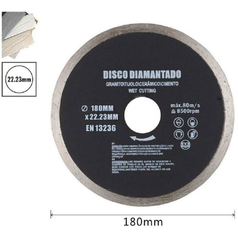 foto del prodotto trade shop traesio disco diamantato corona continua 125 180 mm piastrelle ceramica porcellana 180mm 