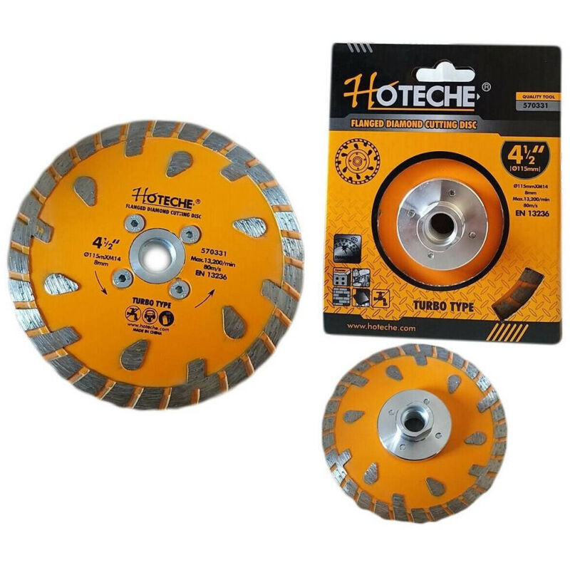 foto del prodotto trade shop traesio - disco diamantato segmentato cemento 11,5cm 115xm14 8mm smerigliatrice 570331 -