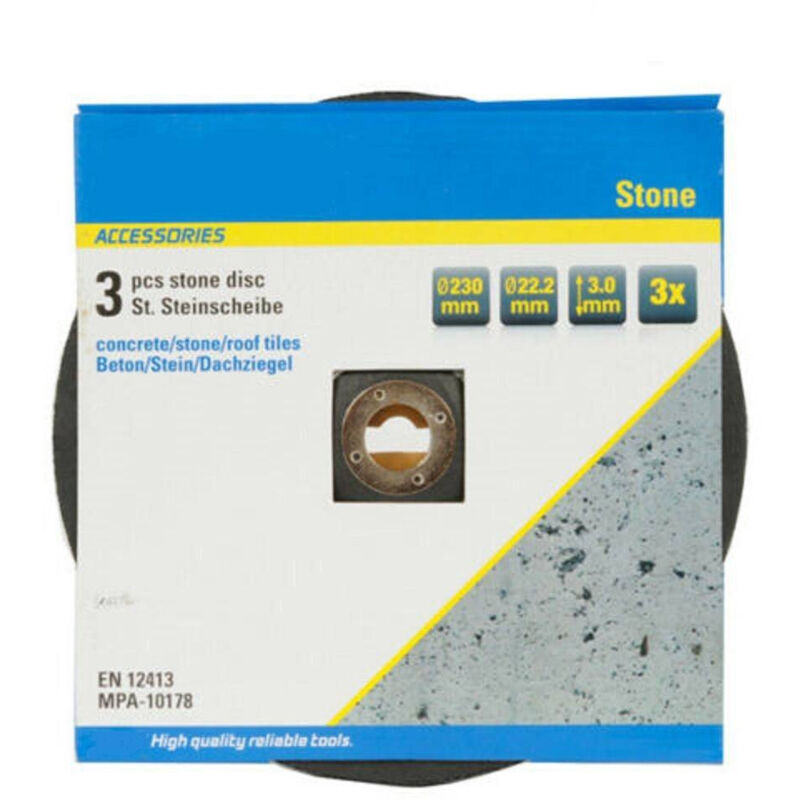 foto del prodotto trade shop traesio - disco flex per pietra set da 3 pezzi dischi smerigliatrice diam. 230 mm -
