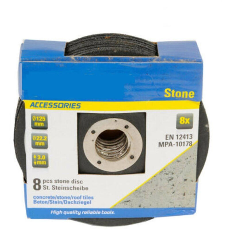 foto del prodotto trade shop traesio disco flex per pietra set da 8 pezzi dischi smerigliatrice diam. 125 mm 