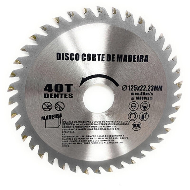 foto del prodotto trade shop traesio disco lama per tagli legno 125 mm per smerigliatrice 40 denti sega circolare 