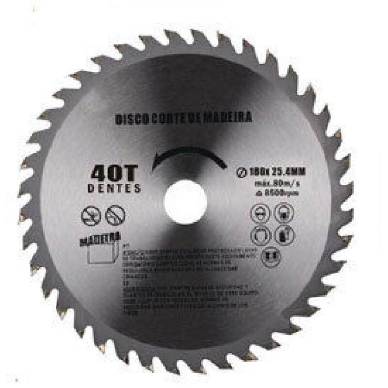 foto del prodotto trade shop traesio disco taglio legno smerigliatrice angolare circolare sega 180x25.4 mm 40 denti 