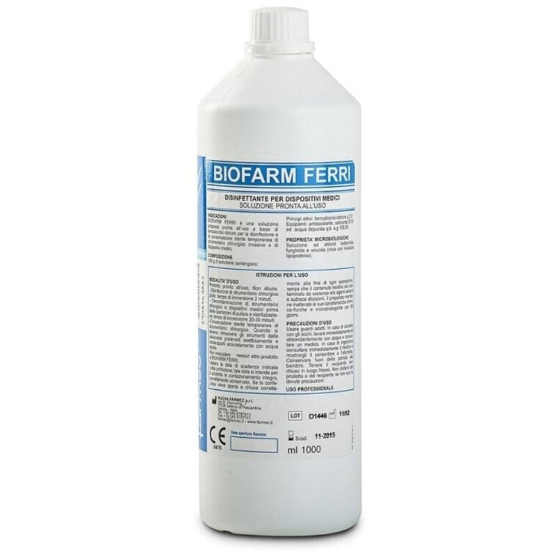 foto del prodotto trade shop traesio - disinfettante 1000ml dispositivi medici ferri igienizzanti sterilizza biofarm -