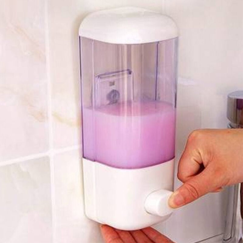 foto del prodotto trade shop traesio - dispenser erogatore per sapone liquido contenitore a muro casa negozio 500 ml -