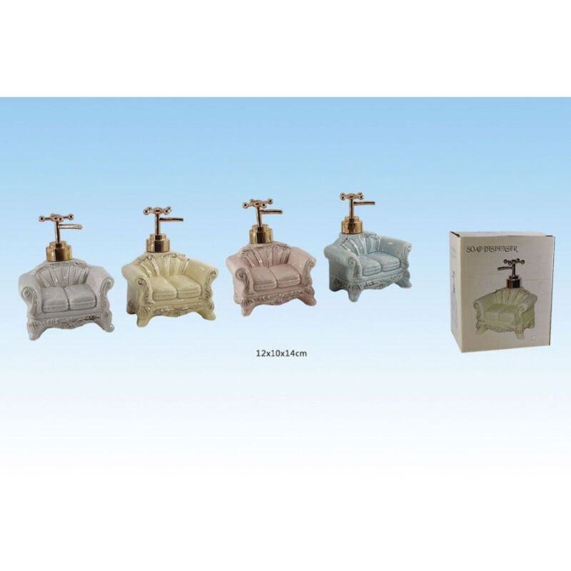 foto del prodotto trade shop traesio dispenser porta sapone liquido a forma divano con porta spugna vari colori 52075 