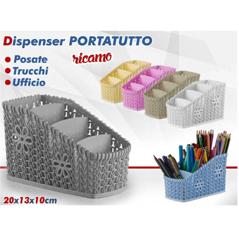 foto del prodotto trade shop traesio dispenser portatutto organizer ricamo milleusi posate trucchi ufficio colorato 