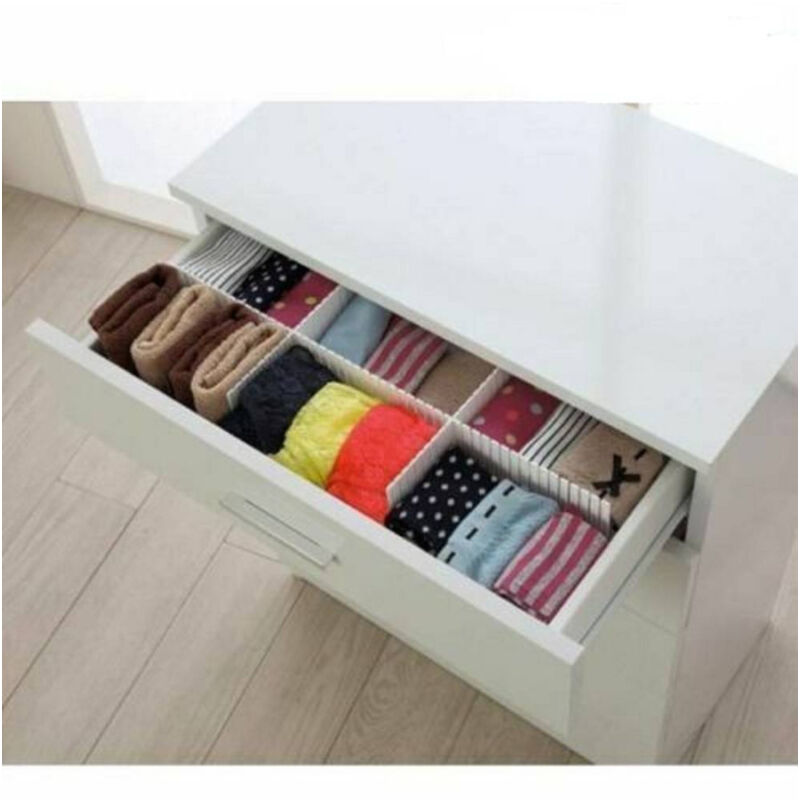 foto del prodotto trade shop traesio divisorio per cassetti set divisore 3 pezzi separatore in plastica bianco 