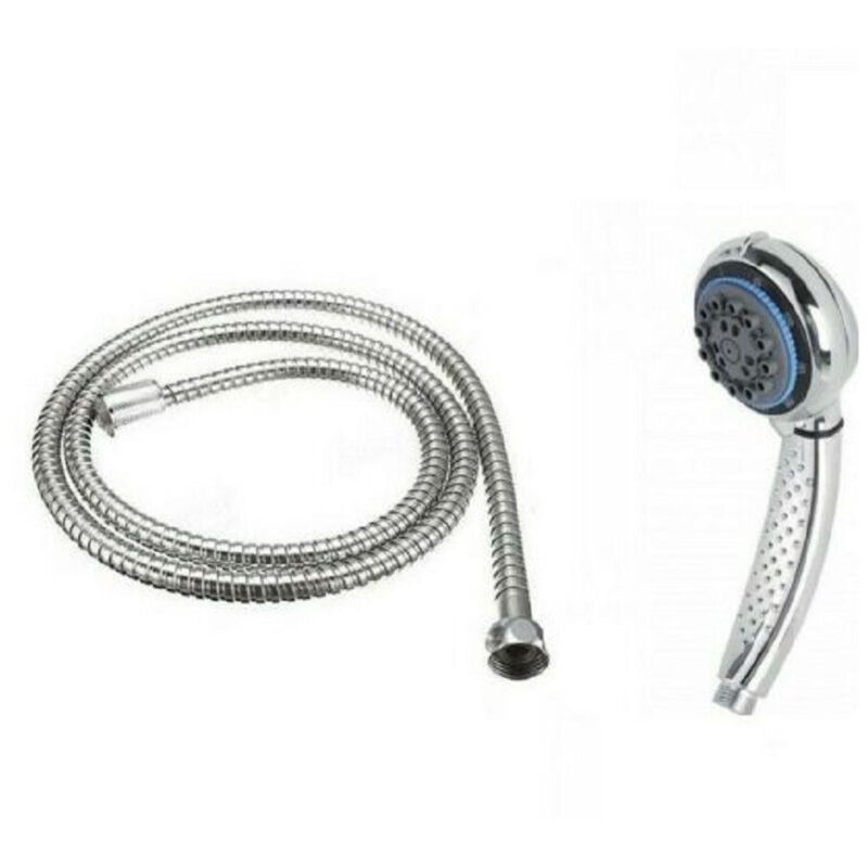 foto del prodotto trade shop traesio - doccia doccetta multifunzione soffione 8 getti anticalcare con tubo flessibile -