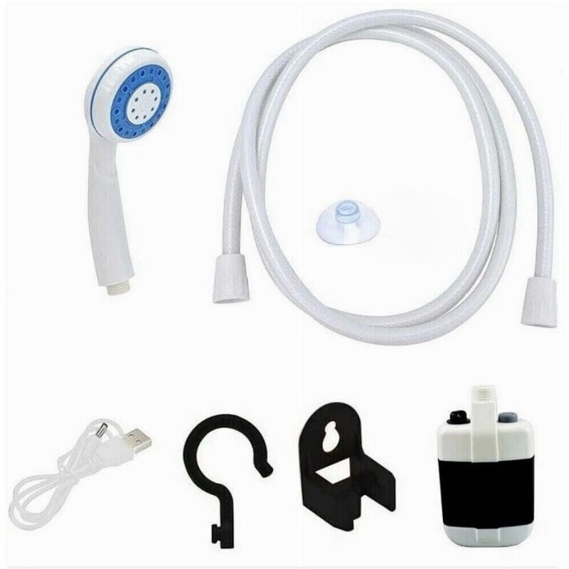 foto del prodotto trade shop traesio doccia portatile a batterie ricaricabile per camping barca con pompa elettrica 