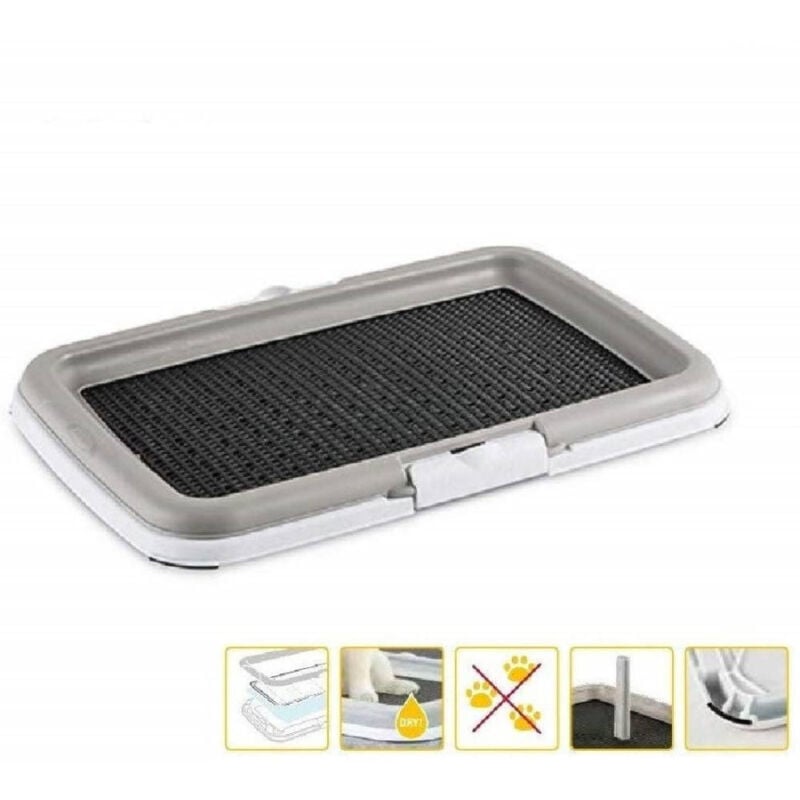foto del prodotto trade shop traesio dog toilette cani lettiera puppy training wc lavabile 3 livelli bisogni 39x59x5cm torretta 