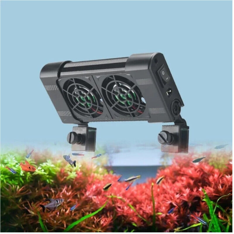 foto del prodotto trade shop traesio doppia ventola di raffreddamento per acquario ventilatore doppio 12v 50mm fs 602 