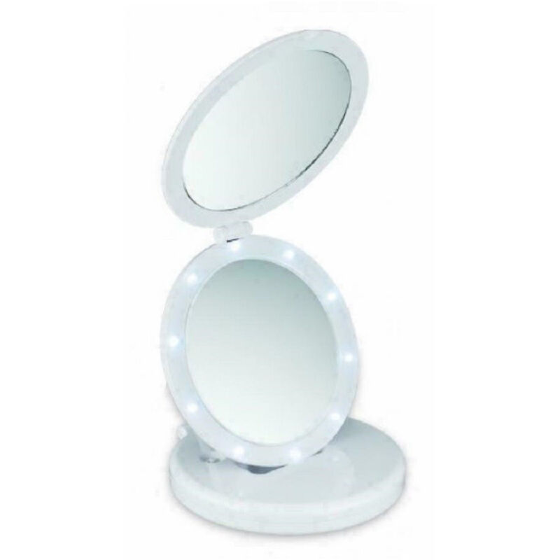 foto del prodotto trade shop traesio doppio specchio eclipse con led ingrandimento 5x make up trucco donna 