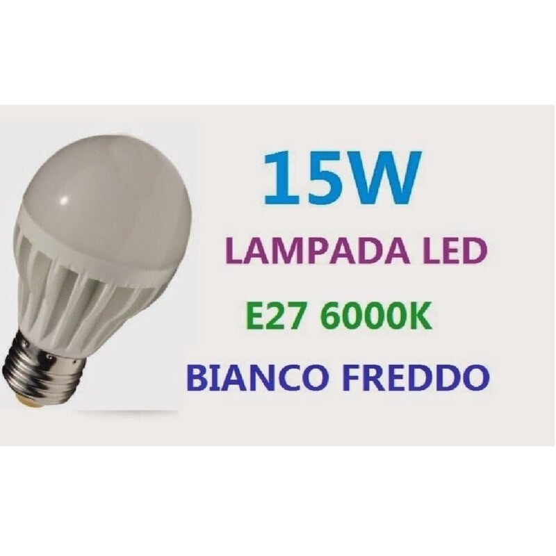 foto del prodotto trade shop traesio e27 15w 1200lm 6000k bianco freddo lampadina principale della candela 85 265v 