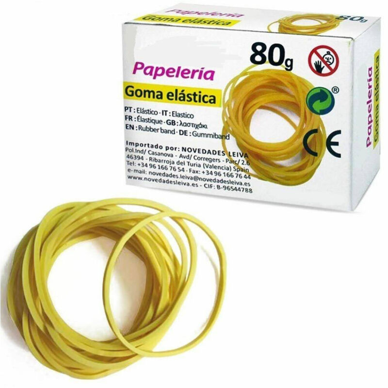 foto del prodotto trade shop traesio elastici in gomma giallo confezione da 80g per ufficio casa cucina bricolage 