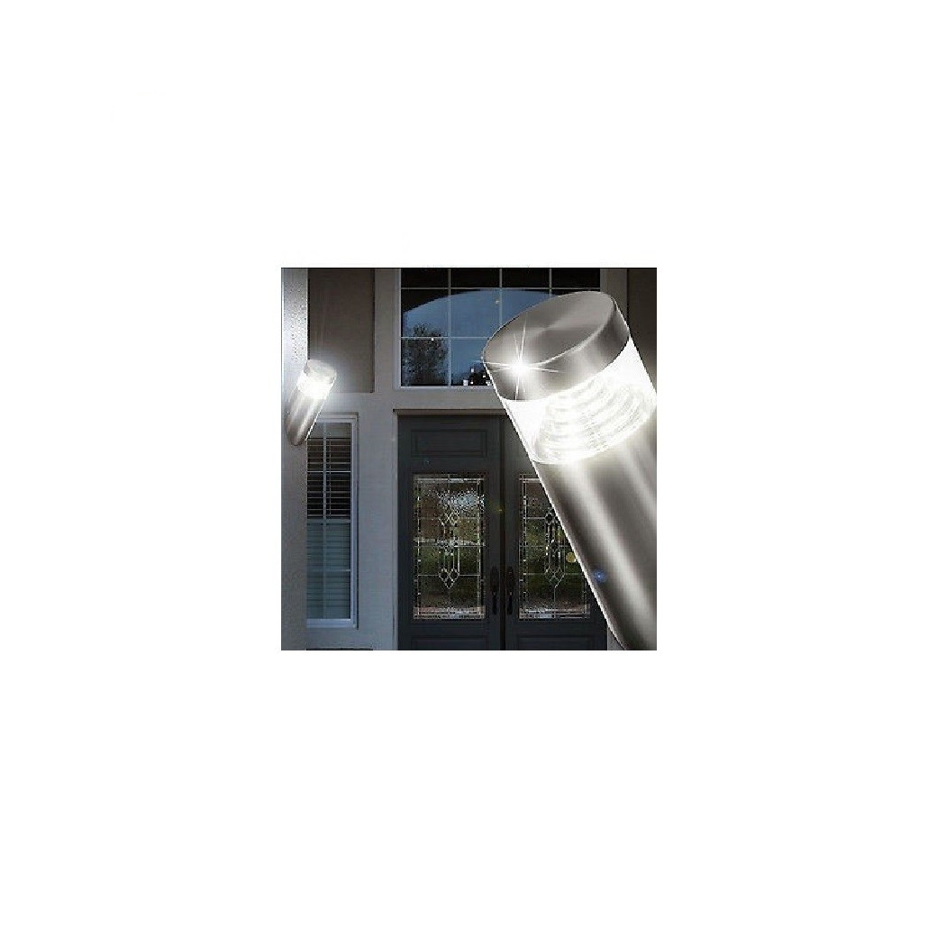 foto del prodotto trade shop traesio elegante lampada esterna led 3 watt di acciao applique giardino terrazza ip54 