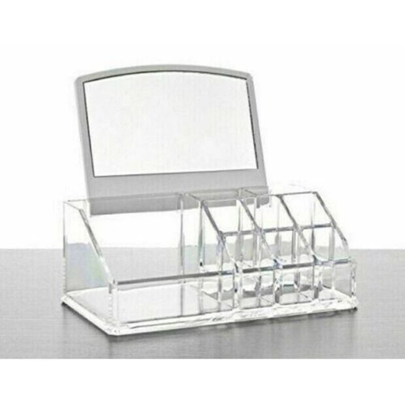 foto del prodotto trade shop traesio espositore organizer porta trucco box portagioie cosmetici con specchio 