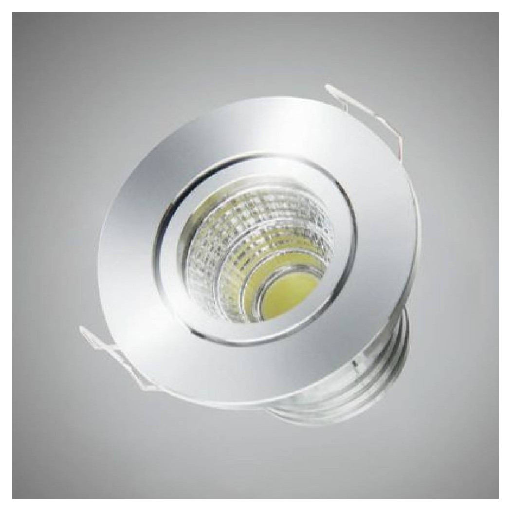 foto del prodotto trade shop traesio faretto 1 led cob incasso 3 watt 270lm orientabile luce calda fredda naturale argento bianco naturale 