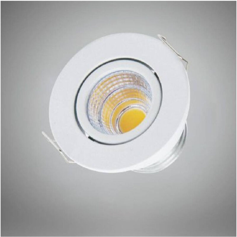 foto del prodotto trade shop traesio faretto 1 led cob incasso 3 watt 270lm orientabile luce calda fredda naturale bianco bianco naturale 
