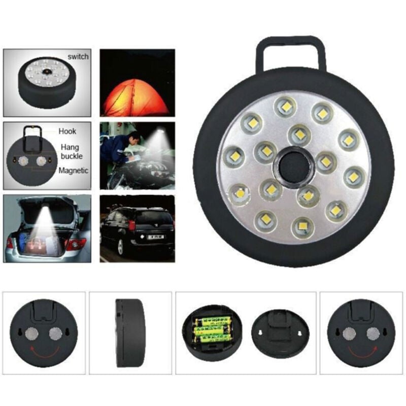 foto del prodotto trade shop traesio - faretto 15 led smd punto luce armadio batterie lampada plafoniera casa emergenza -