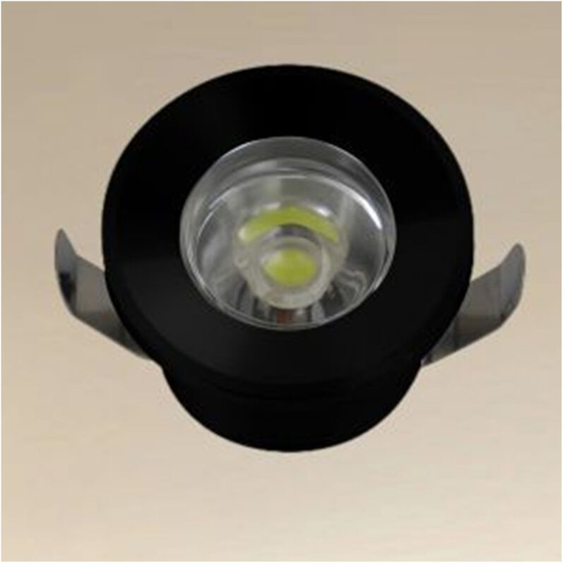 foto del prodotto trade shop traesio faretto 1w led incasso a soffitto ip20 nero mini spot segnapassi luce calda 00304 