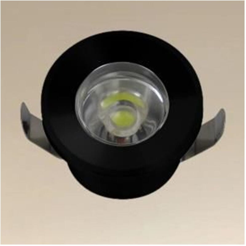 foto del prodotto trade shop traesio faretto 1w led incasso a soffitto ip20 nero mini spot segnapassi luce fredda 00281 