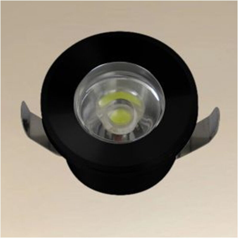 foto del prodotto trade shop traesio faretto 1w led incasso a soffitto ip20 nero mini spot segnapassi luce naturale 00298 