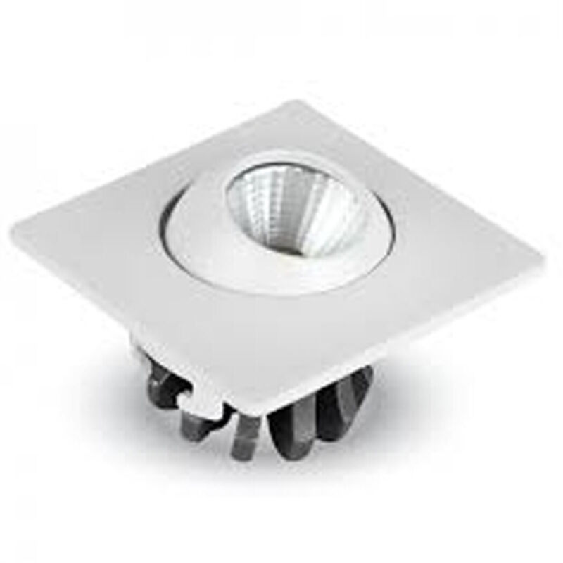 foto del prodotto trade shop traesio faretto 3w orientabile quadrato da incasso bianco con alette per cartongesso bianco freddo 