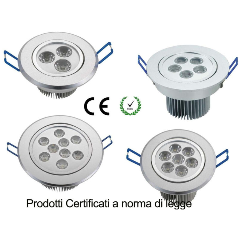 foto del prodotto trade shop traesio faretto a led da incasso luce calda o fredda per controsoffitte in cartongesso bianco caldo 3 watt