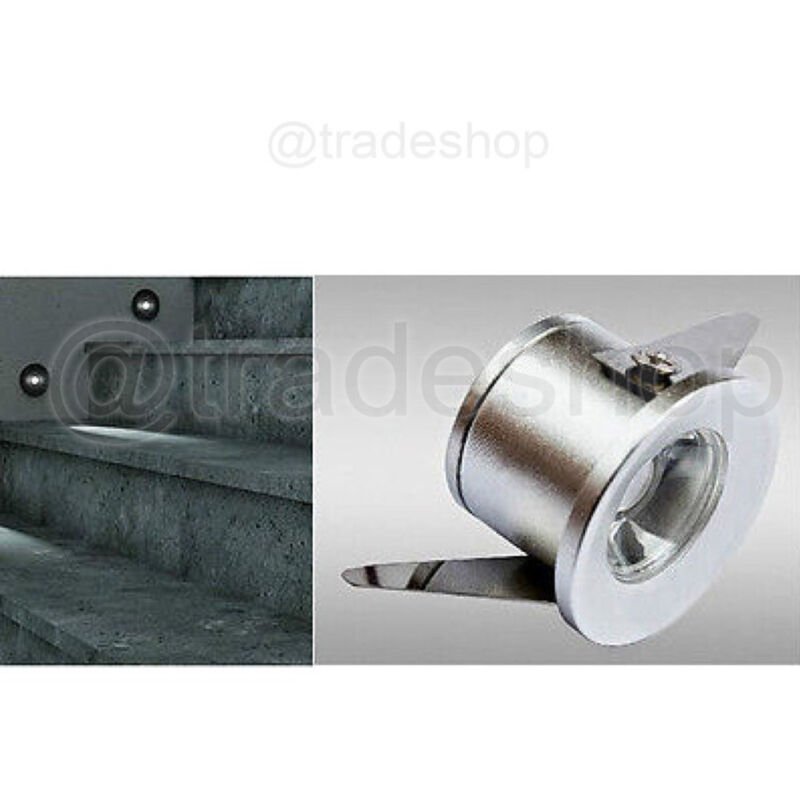 foto del prodotto trade shop traesio faretto ad incasso segnapasso a led 1w 220v luce fredda calda punto luce scale bianco caldo 