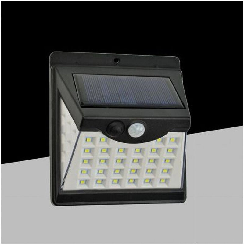 foto del prodotto trade shop traesio faretto applique led a parete con pannello solare luce calda 3000k ip65 so a3 c 