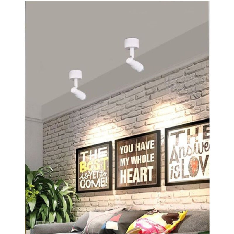 foto del prodotto trade shop traesio faretto applique led orientabile 3w a soffitto parete vari toni luce bianco f07b bianco caldo 