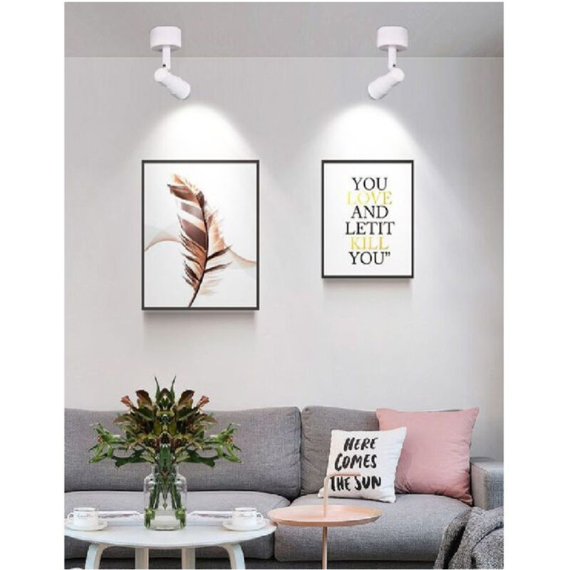 foto del prodotto trade shop traesio faretto applique led orientabile 3w a soffitto parete vari toni luce bianco f07b bianco freddo 