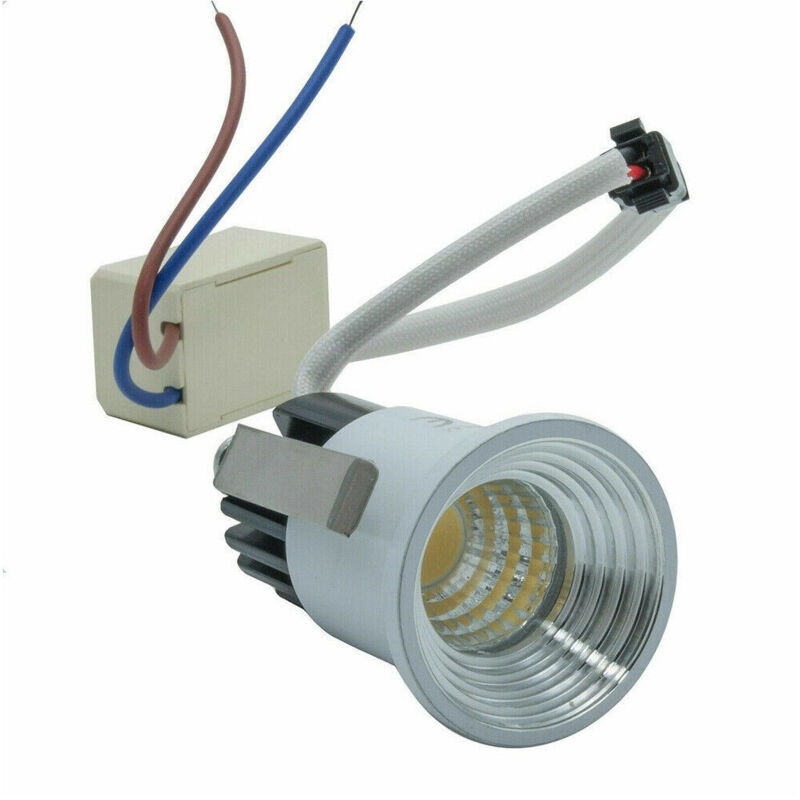 foto del prodotto trade shop traesio faretto cob incasso 3 w mini punto luce bordo bianco luce calda fredda naturale bianco caldo 
