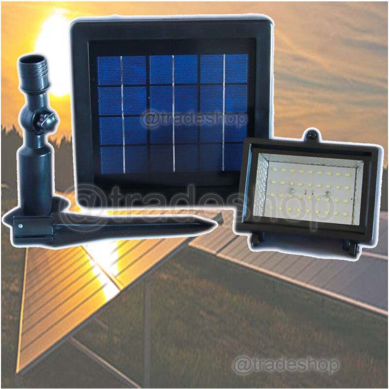 foto del prodotto trade shop traesio faretto faro ad energia solare 36 led smd da giardino pannello batteria ricarica 