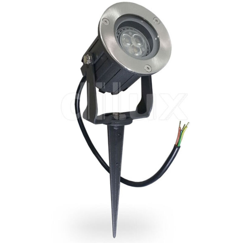 foto del prodotto trade shop traesio - faretto faro cob led da giardino 5w watt supporto picchetto luce verde ip 65 -