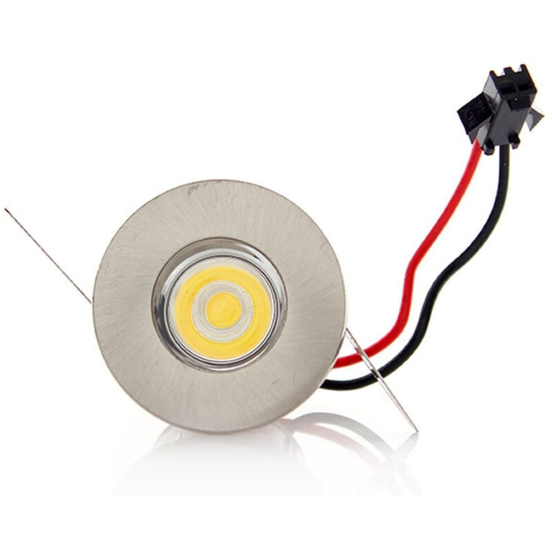 foto del prodotto trade shop traesio faretto incasso 1 led 1w spot mini luce bianco freddo punto luce driver silver bianco caldo 